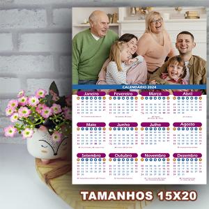 Calendários 15x20 Papel fotográfico 15x20 4x0 Frente colorido Brilhante Corte reto Com furo