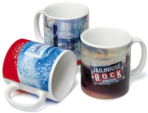 CANECA BRANCA Porcelana resinada  Colorido Brilhante  