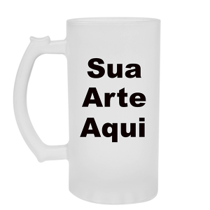 CANECA DE CHOPP Vidro Jateada Reta  Colorido FOSCO  